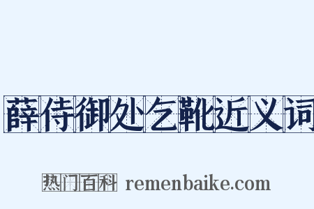 薛侍御处乞靴近义词是什么意思的图片